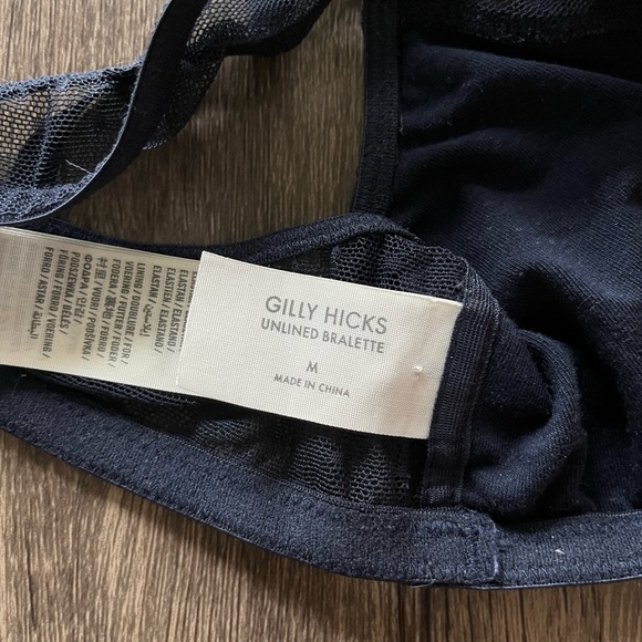 Gilly Hicks Navy Polka Dot Unlined Bralette - Picture 3 of 5